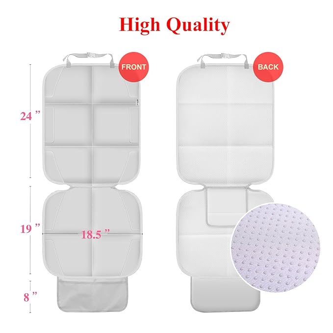 Meolsaek Car Seat Protector for Child Car Seat, Durable 600D Fabric Waterproof Car Seat Cover with Thick Pad Non-Slip Backing