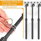 Yunsailing 10 Pcs 10 Pcs Dual Head Tire Pressure Gauge Heavy Duty Truck Tires Air Pressures Gauges with Hook Range 10-150psi, 0.7-10.3bar for Semi Trucks Car Bus Rv Van (Black)