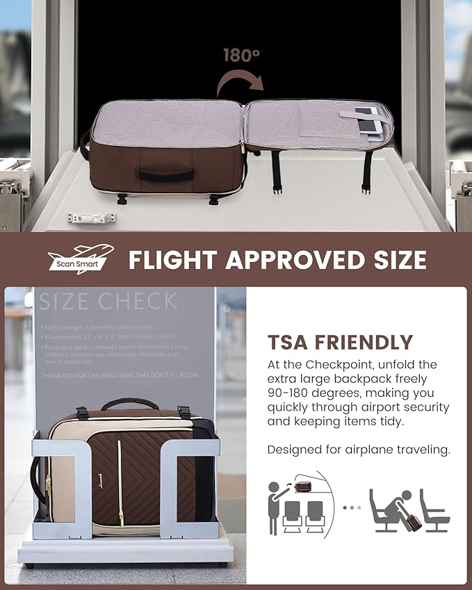 LOVEVOOK Large Travel Backpack for Women, TSA Carry on Backpack for Airplanes, 40L Personal Item Travel Bag for Women fits 17