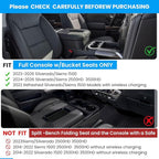 Half-Sized Seat Gap Filler Compatible with Chevy Silverado 1500 2500HD | Zero Interference Side Storage Space | Anti-Drop Organizer | Free Window Breaker | Full Console w/Bucket Seats ONLY