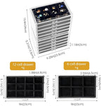 ProCase Earring Holder Organizer Jewelry Box with 10 Drawers, Acrylic Clear Earring Case with Adjustable Velvet Trays for Wom