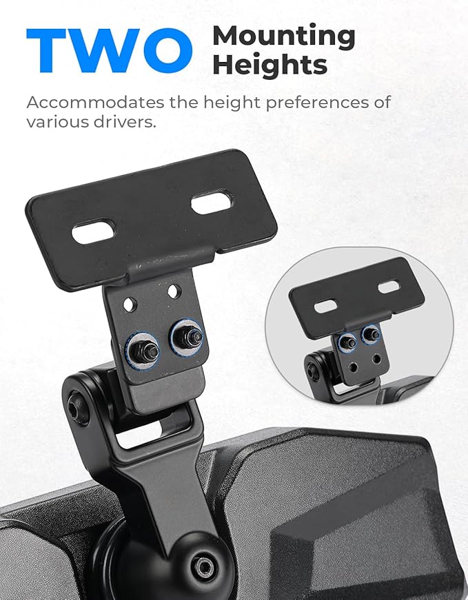 KEMIMOTO Rear view Mirror Compatible with CFMOTO UFORCE 1000/1000 XL & Polaris Ranger 1000 XP 900 500 570 / Crew, Features Stable Top Mounting No Vibration, Multi-Angle Adjustment Accessories