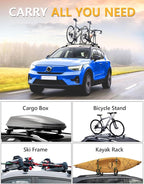 Tuyoung 220lbs Lockable Roof Rack Cross Bars Compatible with Volvo XC40 XC-40 2018-2026, Heavy Duty Aluminum Roof Rails Crossbars Cargo Bars Canoe Snowboard Rooftop Black Carrier Luggage
