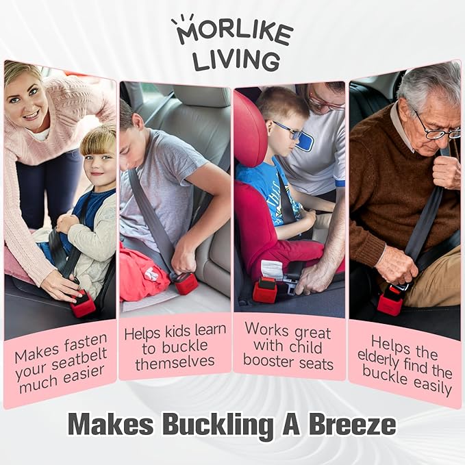 Morlike Silicone Belt Buckle Seatbelt Holder (RED)