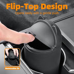 Leakproof Car Trash Can,Mini Car Trash Bin for SUV and Truck,Small Cars Garbage Can,Waterproof Automotive TrashCan for Vehicle,Home,Office,Multipurpose,Easy to Clean (Black Silicone)
