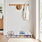 STORAGE MANIAC Expandable Shoe Rack, 4 Pairs Stackable Small Shoe Rack, Metal Adjustable Shoes Organizer for Closet, Entryway