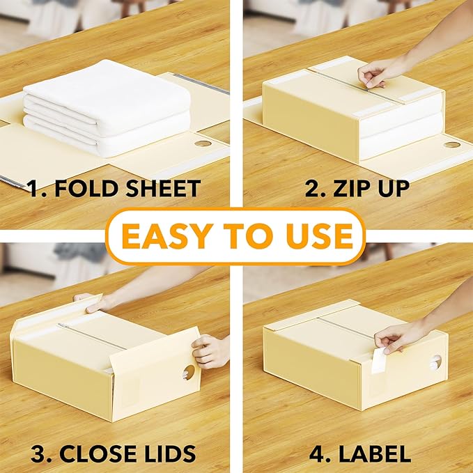 SpaceAid 9 Pack Bed Sheet Organizers and Storage, Foldable Sheet Organizer with Window for Linen Closet, Set Folder Keeper fo