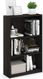 Furinno JAYA Book Shelf, 3-Tier Bookshelf, Bookcase with Adjustable Shelves, 9.5 x 24.5 x 40.3, for Organization and Storage,