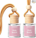 Car Air Freshener Hanging 2 Pack, Aromtopia Pink Beach Essential Oil Diffuser for Cars, Cute Car Accessories for Women & Men,