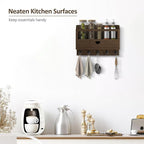 Nekon Key and Mail Holder for Wall, Key Organizer with 5 Hooks & Storage Drawer, 11" W x 7.9" H x 3.1" D Wooden Key Rack for 