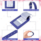 Dunzy 30 Pieces Leather Luggage Tag Women Identifiers Travel Suitcase Tags for Luggage Travel Backpack Bag Wedding Favors Wom