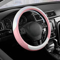 Road Comforts Steering Wheel Cover – Breathable Leather Steering Wheel Cover, Anti-Slip Grip, Universal Fit 14.5” to 15”, Hea