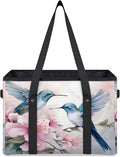 Reusable Grocery Bags Heavy Duty Shopping Bags Foldable Large Tote Bags with Long Handles & Hard Bottom