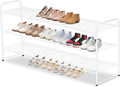 AOODA Long 3 Tier Metal Shoe Rack for Closet Wide Stackable Shoe Storage Organizer for Entryway, Bedroom, Floor, 24-Pairs Men