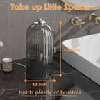 YOOLENS Makeup Brush Holder with Lid 360 Rotating Clear Dustproof Make Up Organizers for Vanity Bathroom Countertop, Black