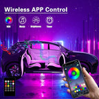 Interior Car Lights with Wireless APP and Remote Control, 5 in 1 RGB Ambient Lighting Kit with 236 inches Fiber Optic, 16 Million Colors Car Neon Strip with Music Mode