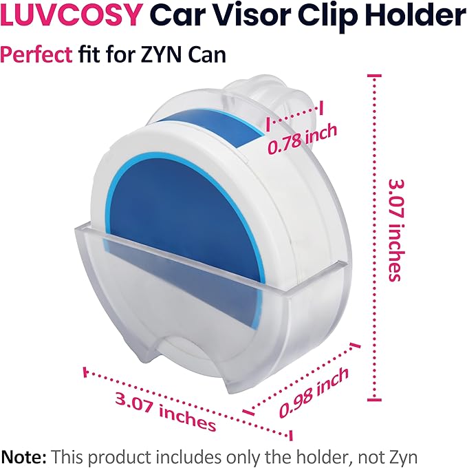 LUVCOSY 2 Packs Holster Clip Car Visor Clips for Zyn | Alpha Pouch Tins | Zyn Car Visor Holder Clip | Belt/Car Sun Visor Accessory | Clip-On for Easy Access | Gift for Father's Day | Clear