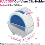 LUVCOSY 2 Packs Holster Clip Car Visor Clips for Zyn | Alpha Pouch Tins | Zyn Car Visor Holder Clip | Belt/Car Sun Visor Accessory | Clip-On for Easy Access | Gift for Father's Day | Clear