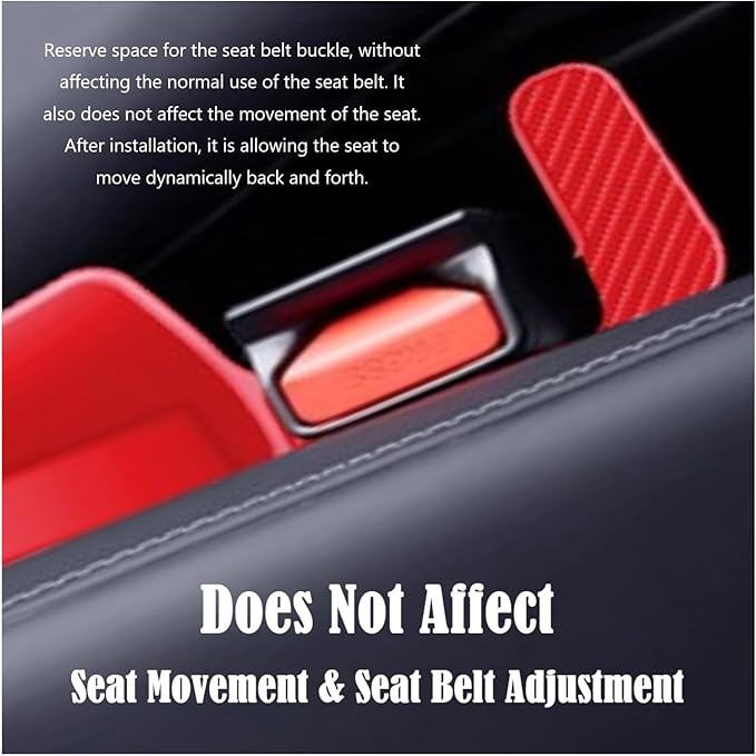 Car Side Seat Gap Filler Organizer, Auto Seat Storage Box for Cars & Trucks (2 Pack), Universal Car Accessories to Fill Console & Seat Gap Space, Red