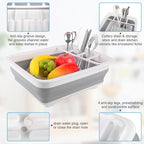 Collapsible Dish Drying Rack with Drain Plug Tube, Portable Dish Drainers for Kitchen Counter, Folding Dish Rack Over Sink Dr
