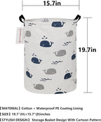 QUEENLALA Large Storage Basket,Laundry Hamper/Bathroom/Home Decor/Collapsible Round Storage Bin,Boys and Girls Hamper/Boxes/C