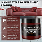 Leather Recoloring Balm - Maroon Leather Repair Kit for Furniture, Dye, Recolor, Renew, Repair & Restore Aged, Faded, Cracked