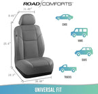 Road Comforts Front Leather Mesh Car Seat Cover - Breathable & Stylish, Airbag Compatible, Universal Fit for Cars, SUVs, Truc