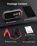 Car Battery Jump Starter Portable, 2000A Peak Jump Box- 12V Car Jump Starter for up to 8.0L Gas and 6.5L Diesel Engines,
