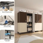 Large Portable Closets for Hanging Clothes | Heavy Duty Clothes Rack with Cover Foldable | Max Load 1000LBS Portable Wardrobe