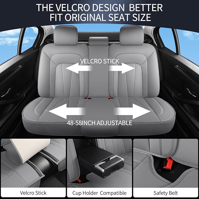 Car Seat Covers Full Set, Leather Seat Covers for Cars, Waterproof Car Seat Protector,Non-Slip Car Interior Covers, Automotiv