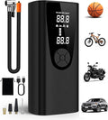 Tire Inflator Portable Air Compressor-Car Tire Air Pump Portable-180PSI Cordless Electric 3X Fast Inflation, Tire Inflator with Gauge, LED, for Bike, Motorcycle, Ball (Obsidian)