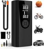 Tire Inflator Portable Air Compressor-Car Tire Air Pump Portable-180PSI Cordless Electric 3X Fast Inflation, Tire Inflator with Gauge, LED, for Bike, Motorcycle, Ball (Obsidian)