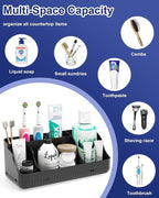 Bathroom Counter Organizer and Storage, 7 Slots Detachable Toothbrush Holders for Bathrooms, Anti-Slip Electric Toothbrush an