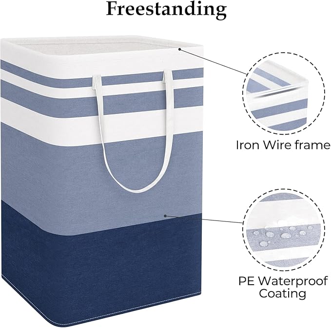 StorageRight Laundry Basket Hamper Large Collapsible Laundry Hamper with Easy Carry Handles，Freestanding Clothes Hampers for 