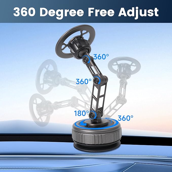2026 Upgraded Magnetic Phone Mount for Car 360 Adjustable Vacuum Suction Magnetic Car Phone Holder for iPhone 17 Pro Max 16 15 14 13 12 Air Plus