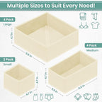 RFAQK 10 Pack Dresser Drawer Organizer Clothes-Baby Clothes Organizer for Nursery, Foldable Closet Fabric Drawer Dividers for