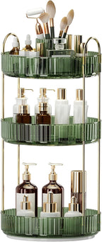 360° Rotating Makeup Organizer, Large-Capacity Skincare Make Up Storage 3 Tier Perfume Organizers Cosmetic Dresser Organizer 