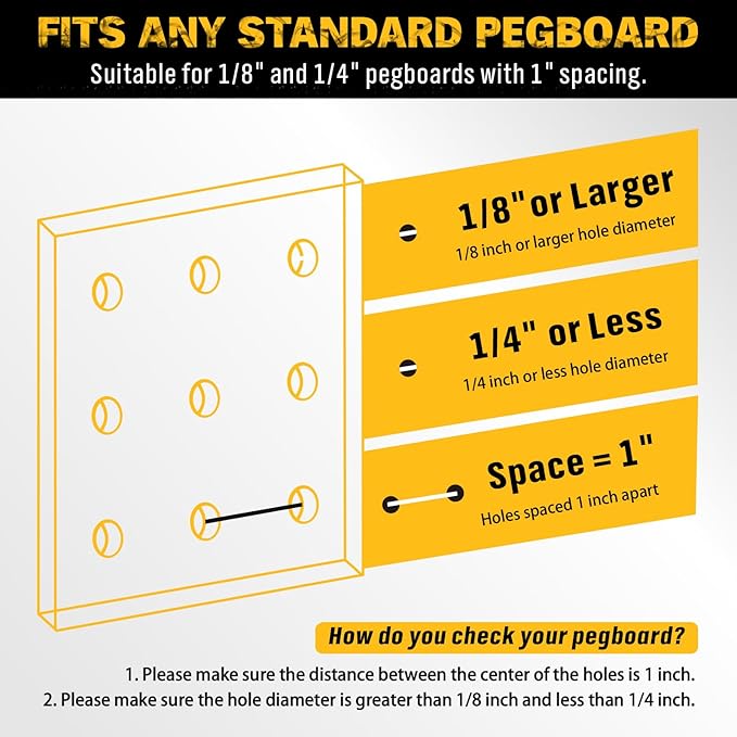 ELEAD 297 Piece Pegboard Hooks Kit, Peg Board Organizer Accessories with Bins for Organizing Various Tools, Fit 1/8 or 1/4 in