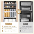 5 Tiers Over Door Organizer with 10 Mesh Side Pockets, 44 lbs Weight Capacity Hanging Storage Organizer with Clear Window Kid
