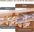 Citylife 3 PCS Plastic Storage Bins with Latching Lids Portable Project Case Clear File Box Stackable Storage Containers for 