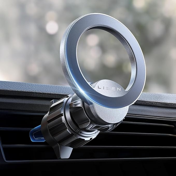 LISEN for MagSafe Car Mount Fits iPhone 17 Pro Max Air 16 15 14 13 Mag Safe Case, Magnetic Phone Holder for Car [24 Super Magnets] Car Vent Phone Mount for Mag Safe Phone Holder Car Accessories