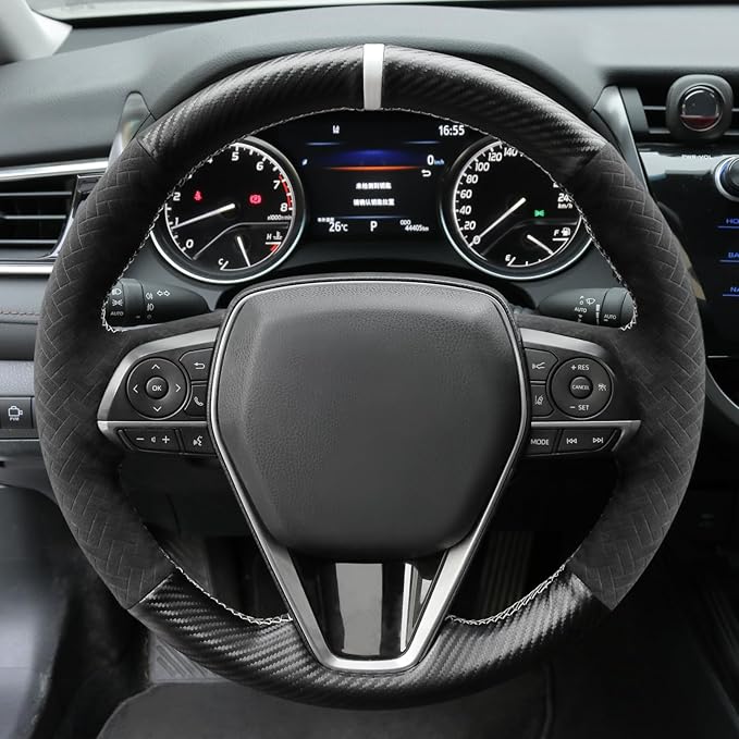 MEWANT Breathable Hand Sewn Car Steering Wheel Cover for Toyota Camry 2018-2019 / Toyota Avalon 2019 / Toyota Corolla 2019-2020 / Toyota RAV4 2019 Steering Wheel Accessories