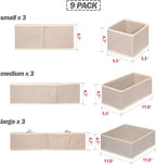 DIOMMELL 9 Pack Foldable Cloth Storage Box Closet Dresser Drawer Organizer Fabric Baskets Bins Containers Divider for Baby Cl