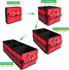 Big Car Trunk Organizer, Cargo Organizer SUV Trunk Storage Non Slip Bottom Waterproof Collapsible Durable Multi Compartments-(