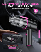 CODN Handheld Car Vacuum Portable Cordless 12000PA, 2 in 1 Handheld Vacuum Cleaner and Air Duster with Multi-Nozzles and LED 