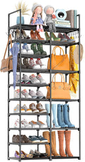 Kottwca 2 Row 10 Tier Tall Shoe Rack Organizer for Closet Entryway, 40-45 Pair Shoe Boot Storage Rack, Metal Shoe Shelf Small