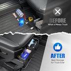 Cybertruck 1st Row Under Seat Front Storage Box 2PCS - Truck Under Seat Tool Box for 2024 Tesla Cybertruck with Removable