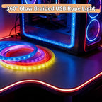 iNextStation 360° Glow USB Rope Lights 16.4FT RGB LED Lights, Braided Silicone Led Strip Lights, IP67 Waterproof, APP/Remote Control, Music Sync, Neon Lights Strip Color Changing for Outdoor/Indoor