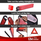 DSV Standard Emergency Triangles, Warning Triangles for Vehicles, Reflective Triangle, Safety Triangles with Case for Vehicle