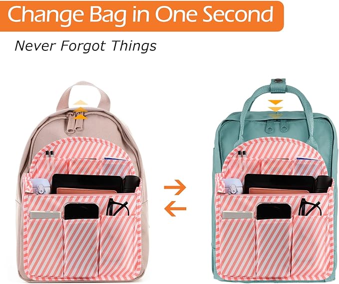 Surblue Backpack Organizer Insert Liner Hanging Travel Rucksack Purse and Handbag Insert Pocket, High-capacity Divider Foldab